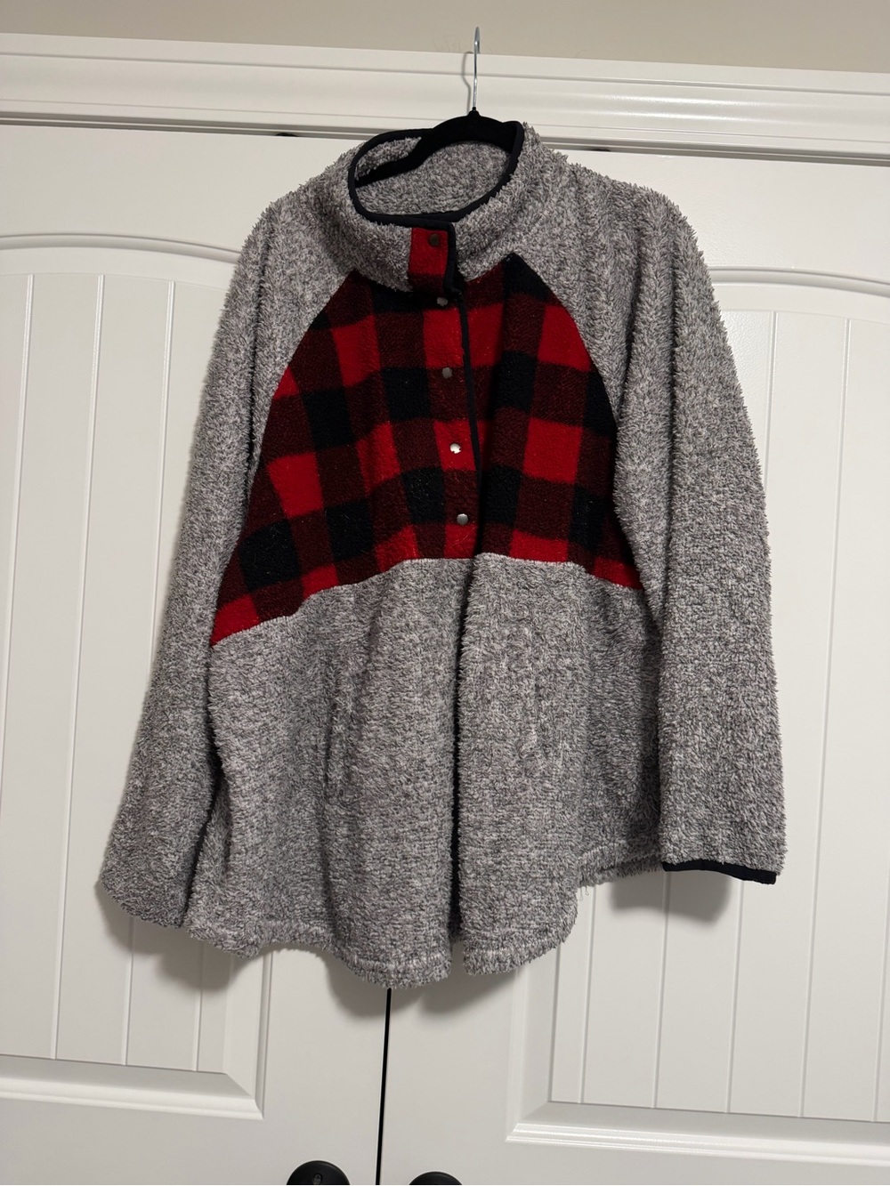 Maurices Grey Sherpa Jacket with Black Trim